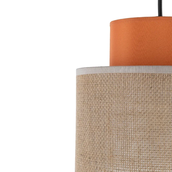 Ekologiczna lampa wisząca Duo 3255 naturalna juta pomarańczowy