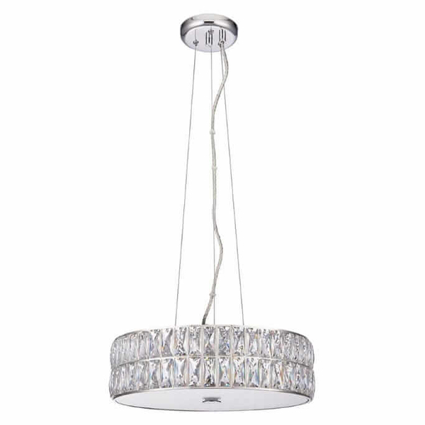 Kryształowa lampa wisząca Verina 76513 Endon LED 5W 3000K okrąg przezroczysty chrom