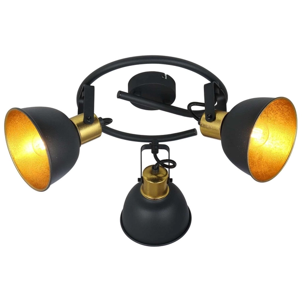 Lampa sufitowa FILLO 54655-3 Globo spirala retro czarna złota