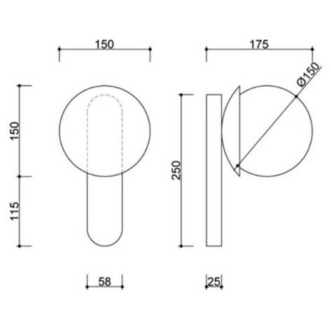 Kinkiet ścienny z włącznikiem Kuul KLD11001 okrągły szklany biały