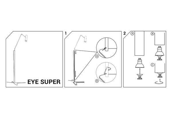 Nowoczesna lampa podłogowa Eye 6493 biała z regulacją do gabinetu