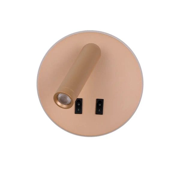 Metalowa lampa ścienna Furla WL-53742-1-GD LED 8W 3000K z włącznikiem złota