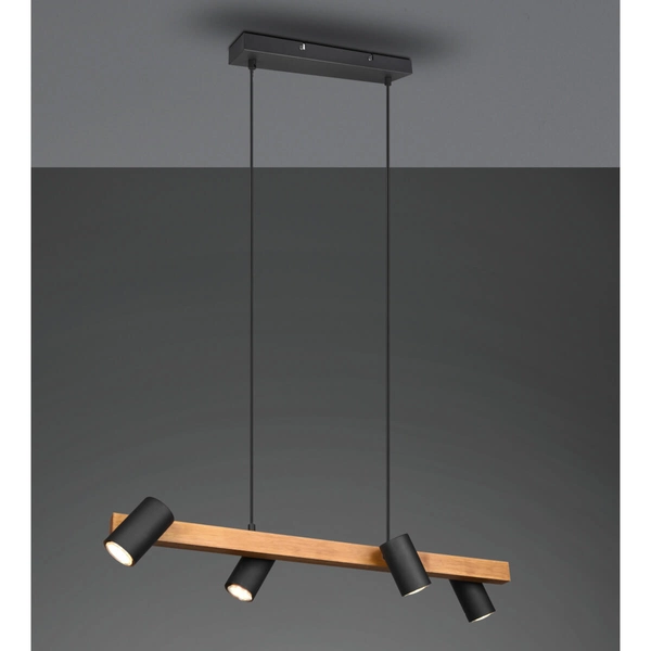 Lampa wisząca nad wsypę MARLEY 312490432 Trio loftowa drewniana czarny