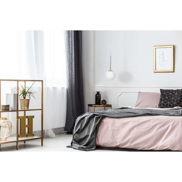 LAMPA wisząca LAMIA 11035103 Kaspa modernistyczna OPRAWA szklana ZWIS kula ball chrom biała