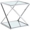 Boczny stolik szklany Imperial IM-ST1674S Cosmolight przezroczysty srebrny