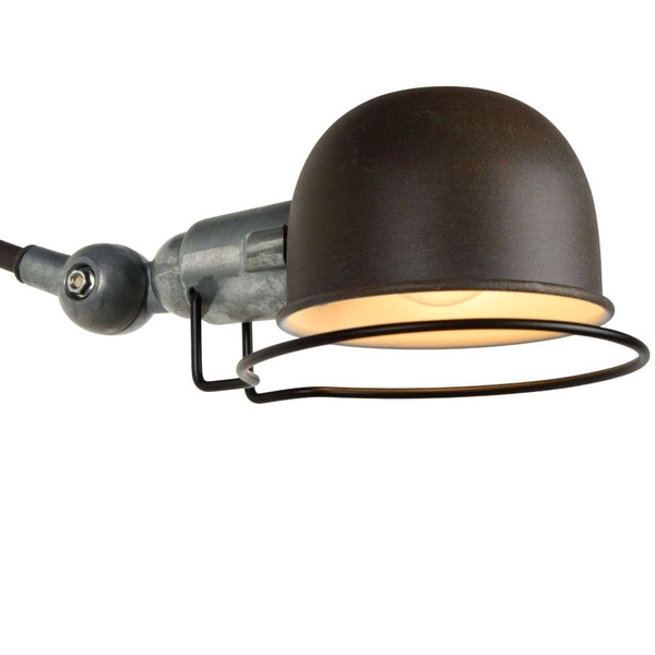 Industrialna LAMPA ścienna HONORE 45252/01/97 Lucide metalowa OPRAWA kinkiet rdzawy brąz szary