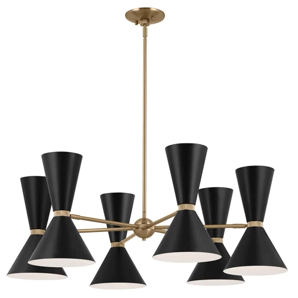 Wielopunktowy żyrandol Phix KL-PHIX-6-CBB na korytarz metalowy czarny