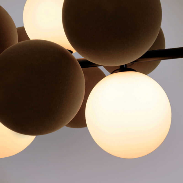 Wisząca lampa molekułowa Vino ABR-GRAPPA-H-B nad stół kule szare białe