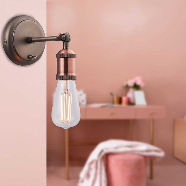 Lampa ścienna marynistyczna Hal 76338 Endon do salonu miedź