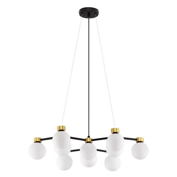 Kulista lampa wisząca do salonu CAMINOS LE44543 złoty czarny biały