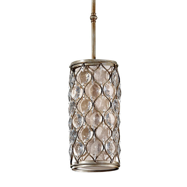 Wisząca lampa kryształowa Lucia FE-LUCIA-P-D tubka glamour srebrna