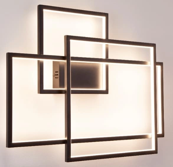 Designerska lampa ścienna GEOMETRIC W0233D LED 45W 3000K metal czarna
