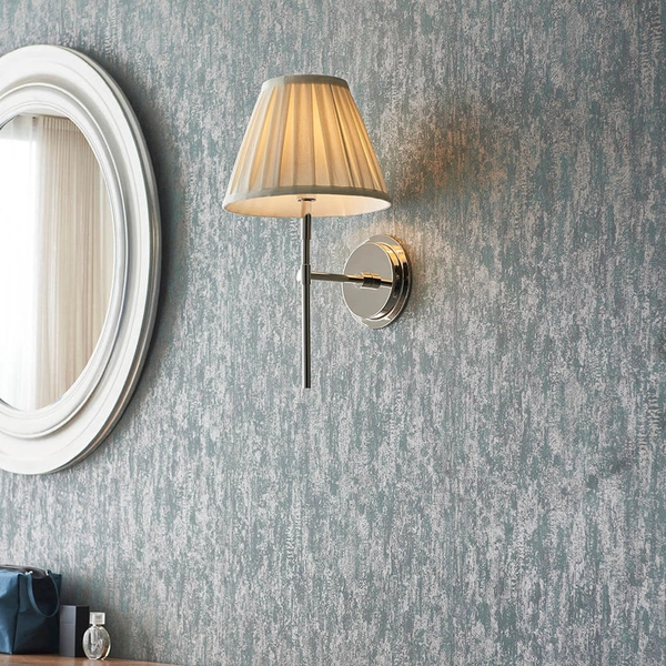 Ścienna lampa do jadalni Rennes & Carla 103356 tkaninowa nikiel kremowa