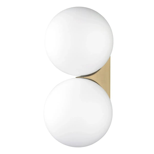 Kinkiet ścienny art deco DOT ST-10560-W2 biały złoty szklany metalowy G9 230V do sypialni