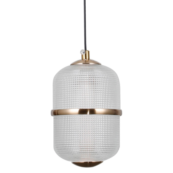 Wisząca lampa szklana Alani PND-34375-1-HBR LED 6W 3000K owal złoty