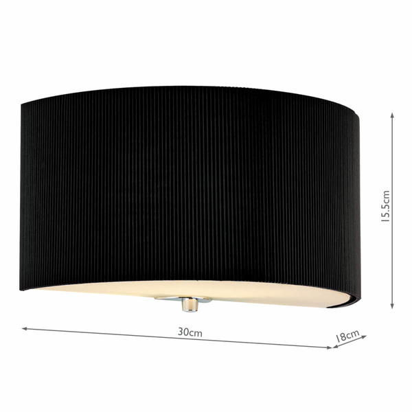 Kinkiet hampton Zaragoza ZAR0122 Dar Lighting plisowany abażur czarny