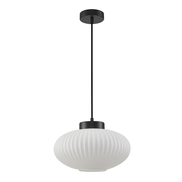 Szklana lampa wisząca Groste PND-52376-1-BK Italux czarny biały OUTLET