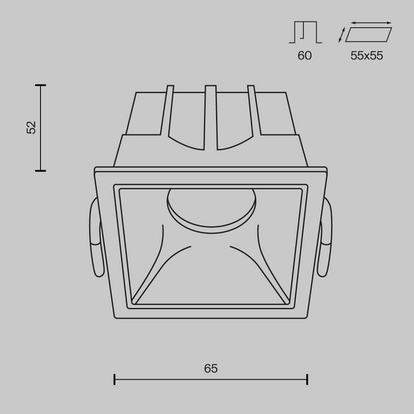 Sufitowa lampa Alfa DL043-01-10W3K-D-SQ-W LED 10W 3000K podtynkowa biały