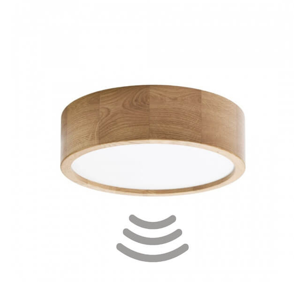 Drewniana lampa sufitowa 137623622082 okrągła z sesnsorem