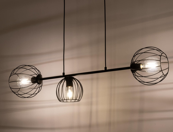 Zwis na listwie Madam 32370 czarna lampa wisząca metalowe pręty