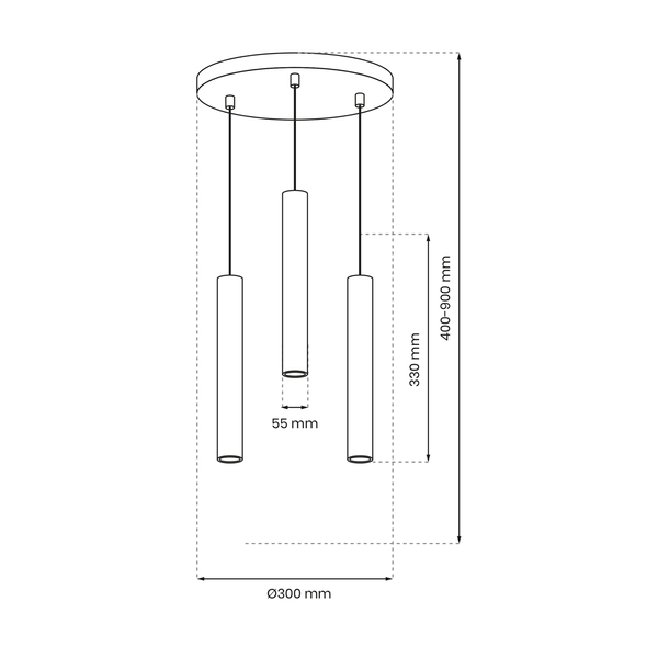 Lampa wisząca Hudson MLP8793 podłużna kaskada czarna