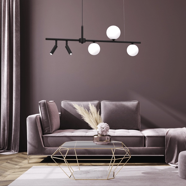 Kierunkowa lampa wisząca Sirio MLP8408 czarna biała