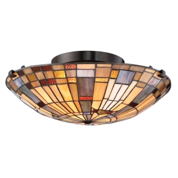 Witrażowy plafon Inglenook QZ-INGLENOOK-F-SMALL do jadalni kolorowy