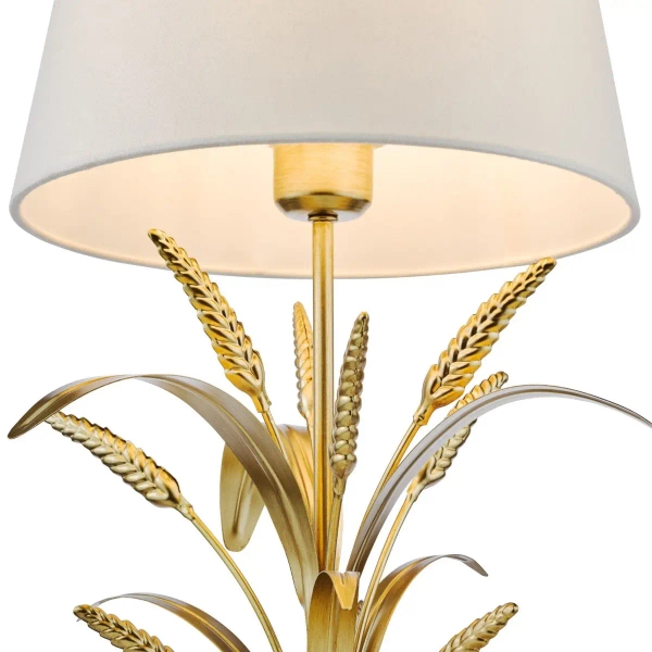 Designerska stołowa lampa Phaedra PHA4235 kłosy do salonu złote białe