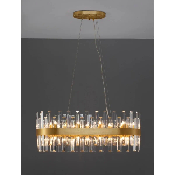 Glamour lampa wisząca CHOLULA LE42909 do pokoju kryształ złota