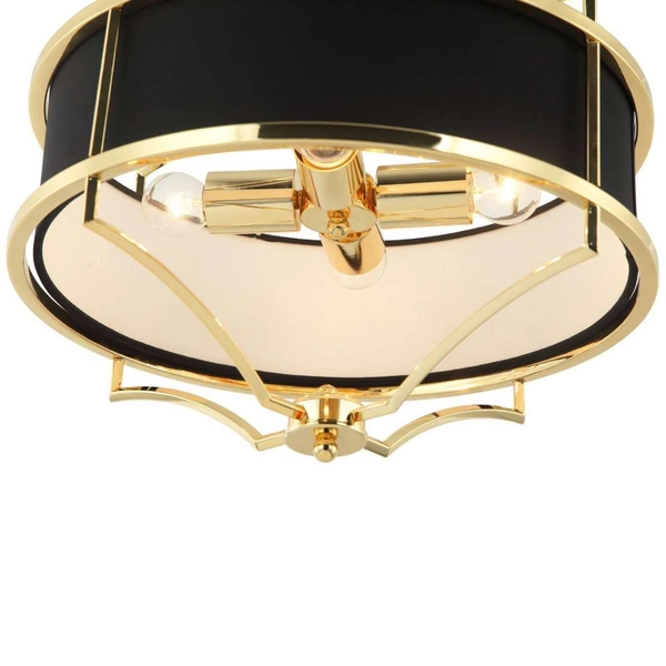 LAMPA wisząca Stesso Gold Nero S Orlicki Design okrągła OPRAWA abażurowa w stylu klasycznym czarna złota