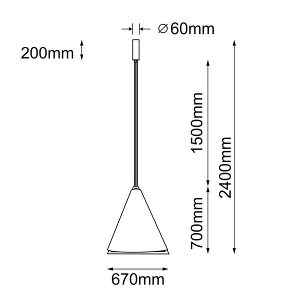 Trójkątna lampa wisząca Ponte 5047 Dohar LED 20W 3000K stożek czarna