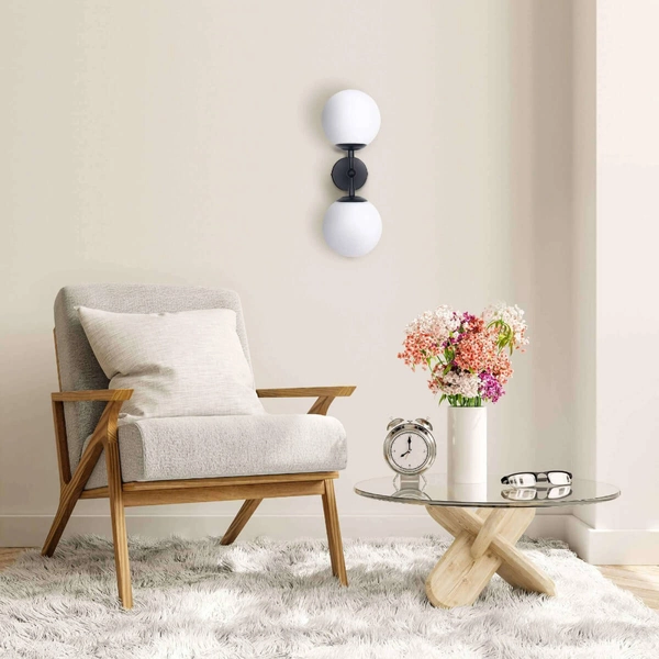 Lampa ścienna kule DORADO LP-002/2W BK Light Prestige loftowy kinkiet czarny biały