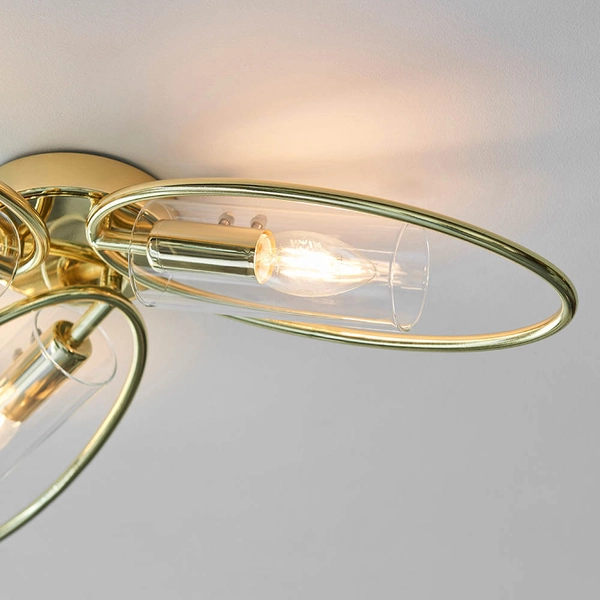 Sufitowa lampa do salonu Amari 97228 szklana mosiądz przezroczysty