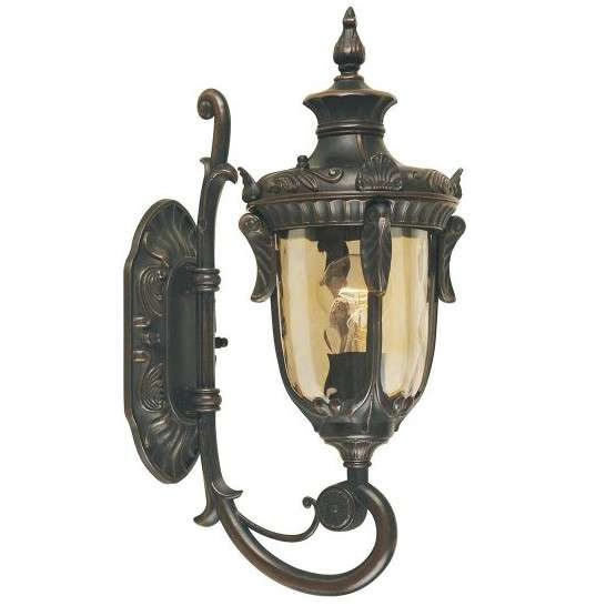 Ścienna LAMPA ogrodowa Philadelphia PH1-S-OB Elstead zewnętrzna OPRAWA elewacyjna latarenka klasyczna outdoor IP44 brąz bursztynowa