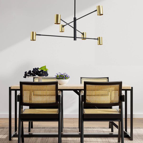 Złoty żyrandol lampa SNOW LP-731/6P GD Light Prestige salonowy metal tuba sticks