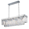 Prostokątna lampa wisząca CGHERERECTCH kryształowa chrom