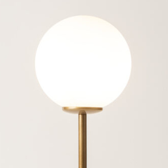 Lampka nocna kula Tes 33634 Sigma modernistyczna mleczny klosz złota