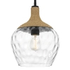 Ekologiczna lampa wisząca Royer QZ-ROYER-1P-MBK szklana rattan czarny