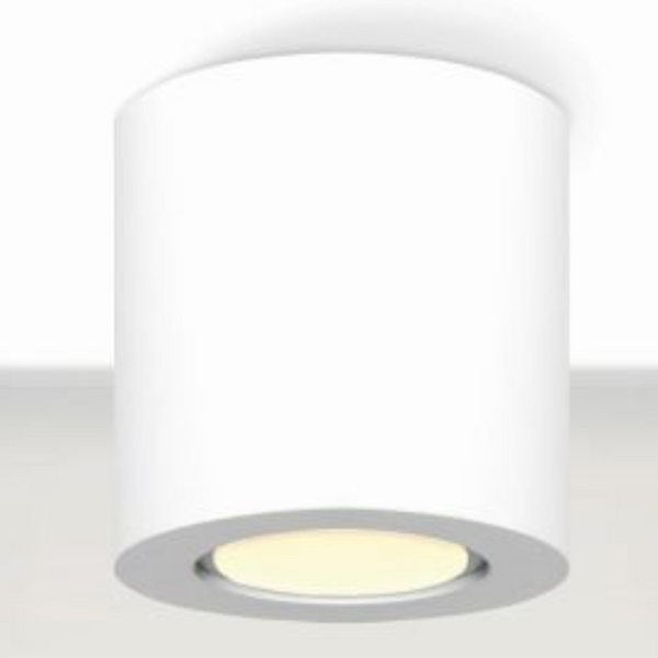 Lampa sufitowa natynkowa Rund 300701002 Elkim biała tuba biała