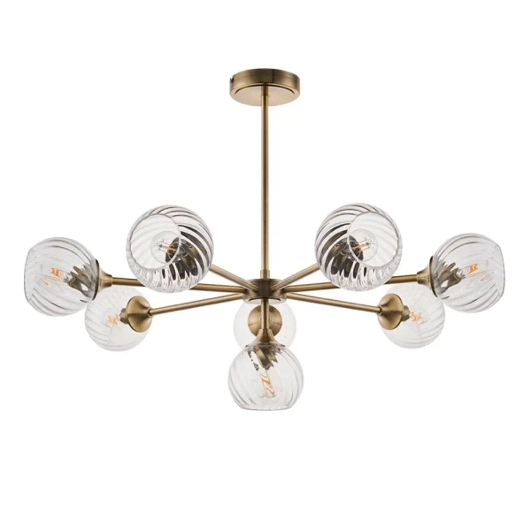 Kulista sufitowa lampa Allegra 103172 szklane kule mosiądz