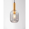Zaokrąglona wisząca lampa QUERISA LE45215 do salonu złota