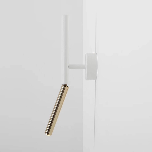 Ścienny kinkiet regulowany Stick 1067C Aldex tuba biała złota