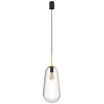 LAMPA wisząca PEAR 8671 Nowodvorski szklana OPRAWA loftowy zwis przezroczysty czarny złoty
