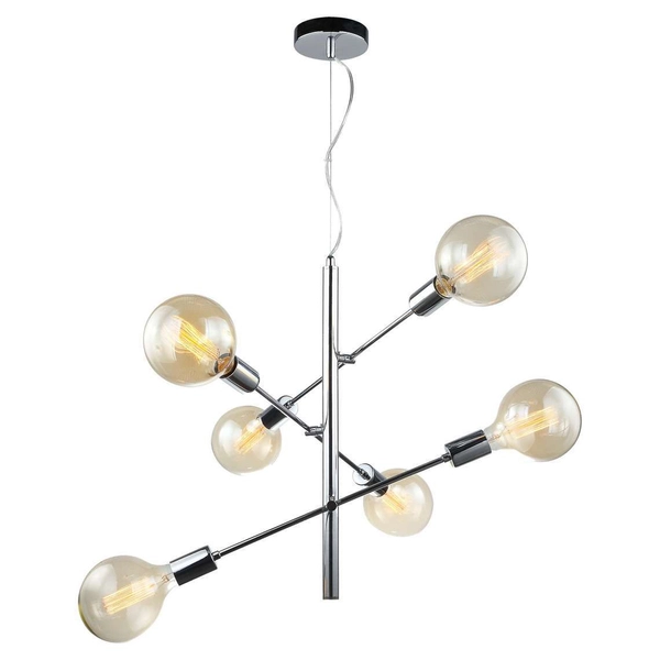 LAMPA wisząca MADALYN MDM3582/6 AB Italux sticks OPRAWA industrialna ZWIS żarówki bulbs loft antyczny brąz