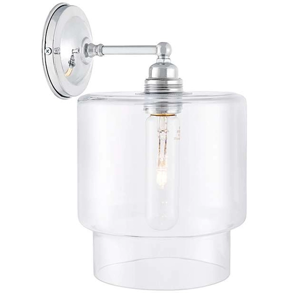 Kinkiet LAMPA ścienna LONGIS IV 20464109 Kaspa szklana OPRAWA chrom przezroczysta