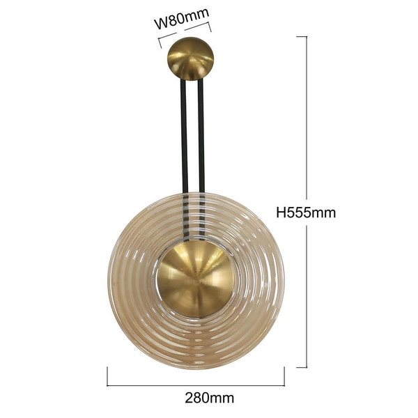 Kinkiet ścienny jadalniany Bell LP-1702/1W AM LED 8W 3000-6000K bursztynowy