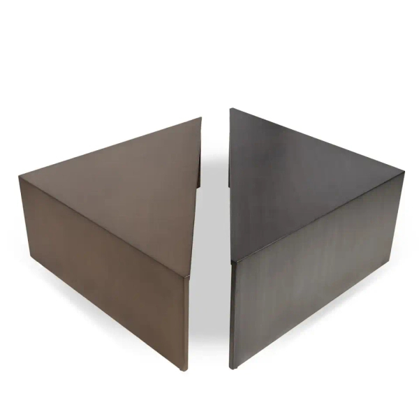 Kwadratowa ława KABUKI MM001501100376 czarna złota metalowa 98cm