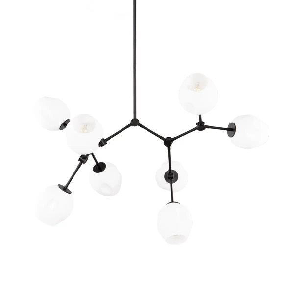 Nowoczesna wisząca lampa Ferral PND-75075-8-BK-WG do jadalni czarna biała