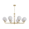 Jadalniany żyrandol Artu Glass ART-ZW-8 (Z) G kule szklane białe mosiądz