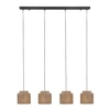 Wielopunktowa lampa wisząca SMILLA 366800436 boho z juty beżowa czarna